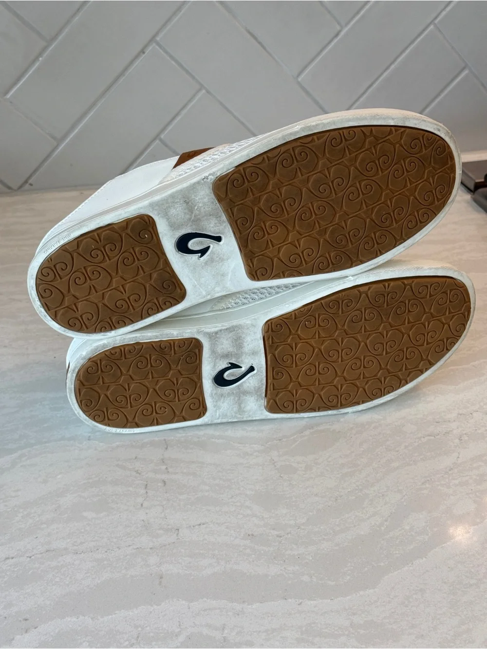 OluKai White Mesh Slip-On Loafers